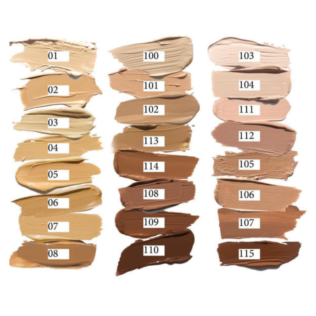NOTE Detox & Protect Foundation swatches