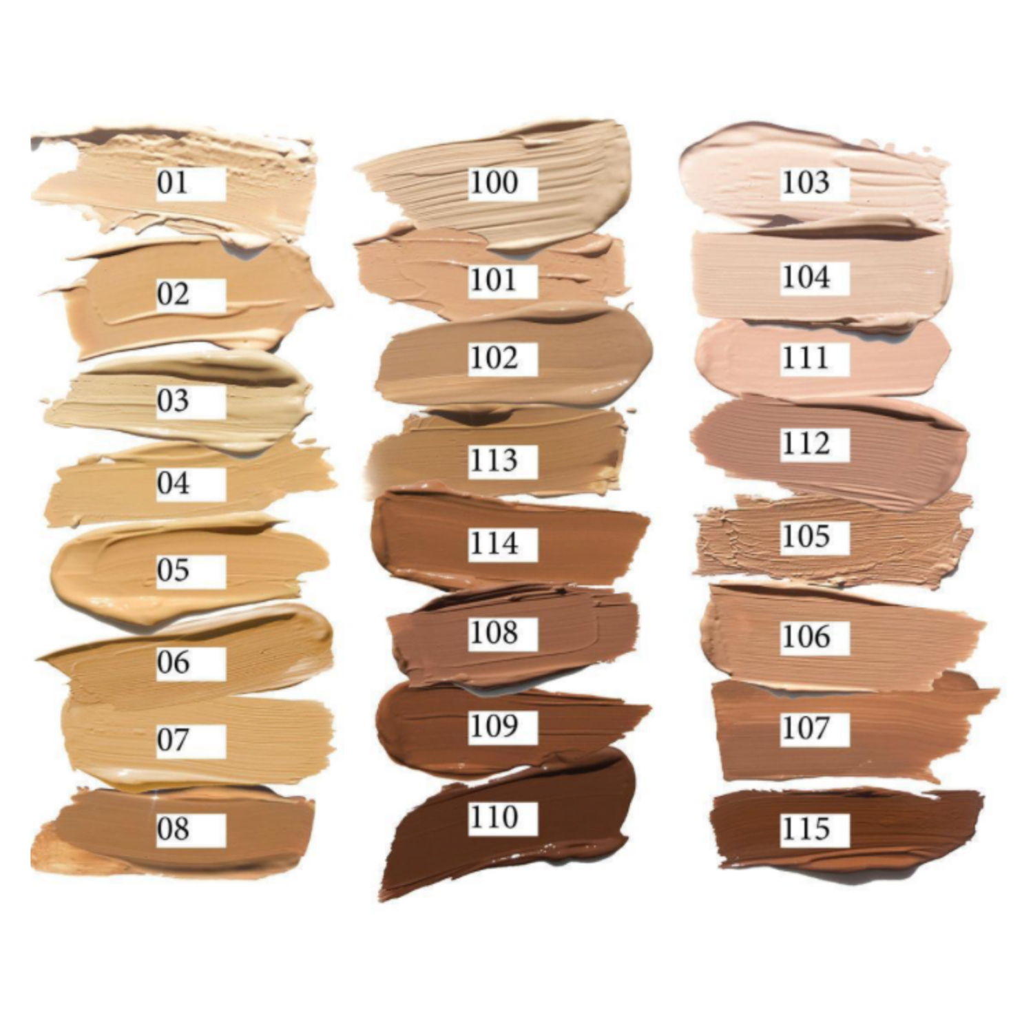 NOTE Luminous Moisturizing Foundation swatches