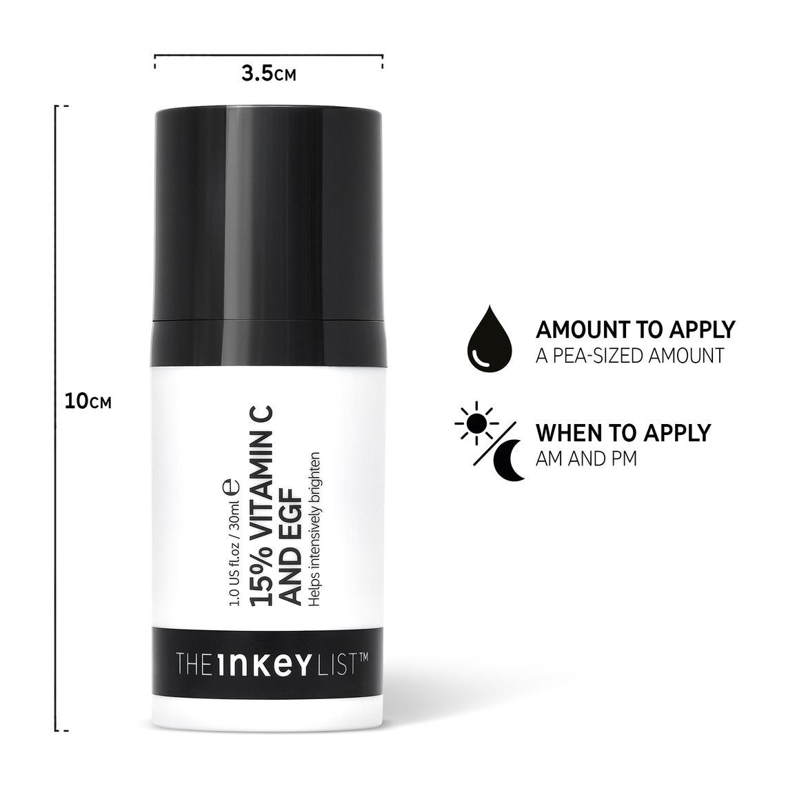 The Inkey List 15% VITAMIN C + EGF SERUM, spec