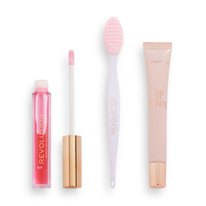 Revolution Kiss & Go Lip Care Gift Set, open products