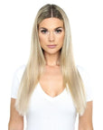 BEAUTY WORKS 18 " Deluxe Remy Instant Clip-In Extensions on model