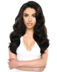 Beauty Works 18" Double Hair Set Clip-In Extensions on model