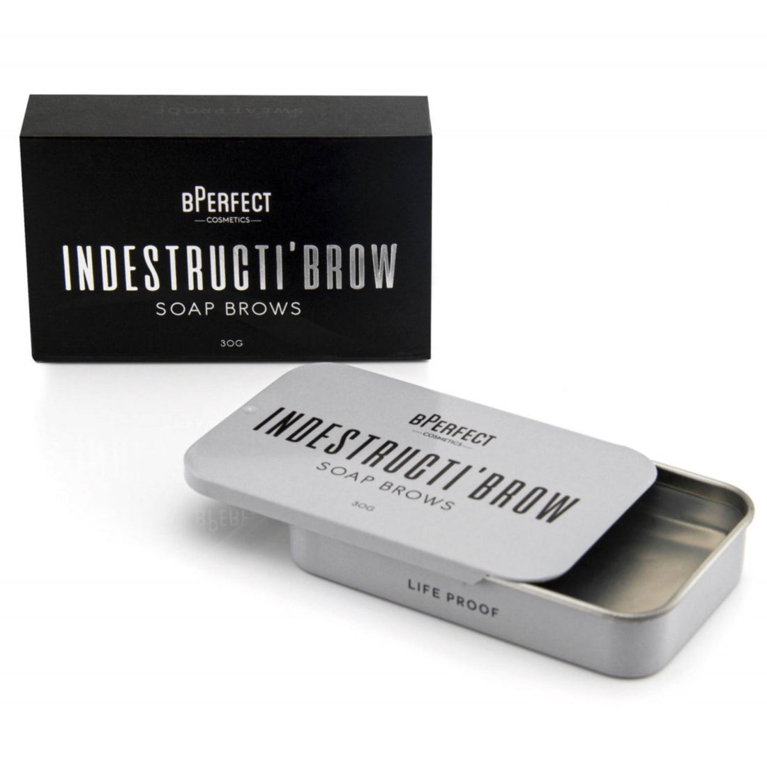 bPerfect INDESTRUCTI’BROW SOAP BROWS, with packaging