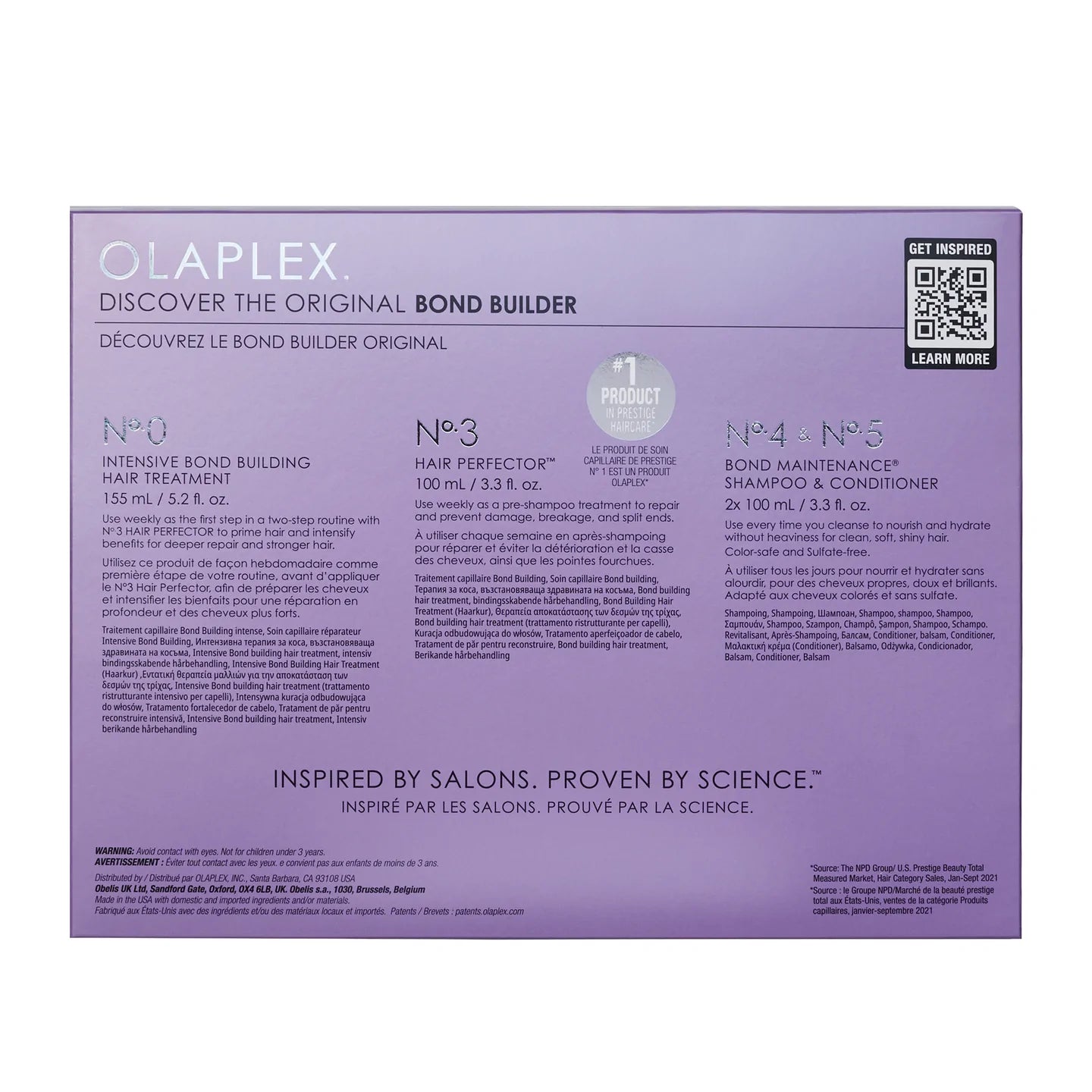 Olaplex Hair Repair Treatment Kit, back of packaging