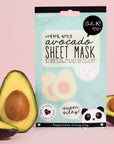 Oh K! Avocado Travel Size Sheet Face Mask, with Avocado