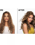 Before and after Color Wow Dream Coat For Curly Hair