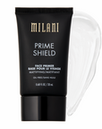 MILANI PRIME SHIELD MATTIFYING + PORE-MINIMIZING FACE PRIMER and swatch