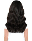 Beauty Works 18" Double Hair Set Clip-In Extensions on model, back view