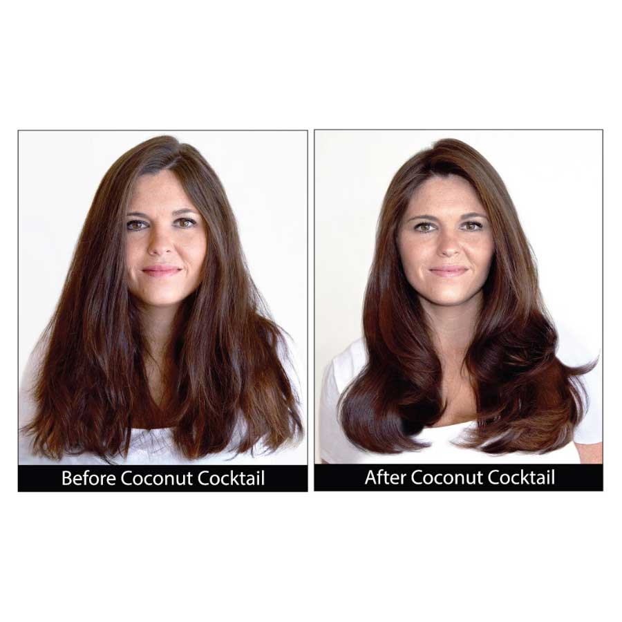 Before and after Color Wow Dream Cocktail - Coconut Infused