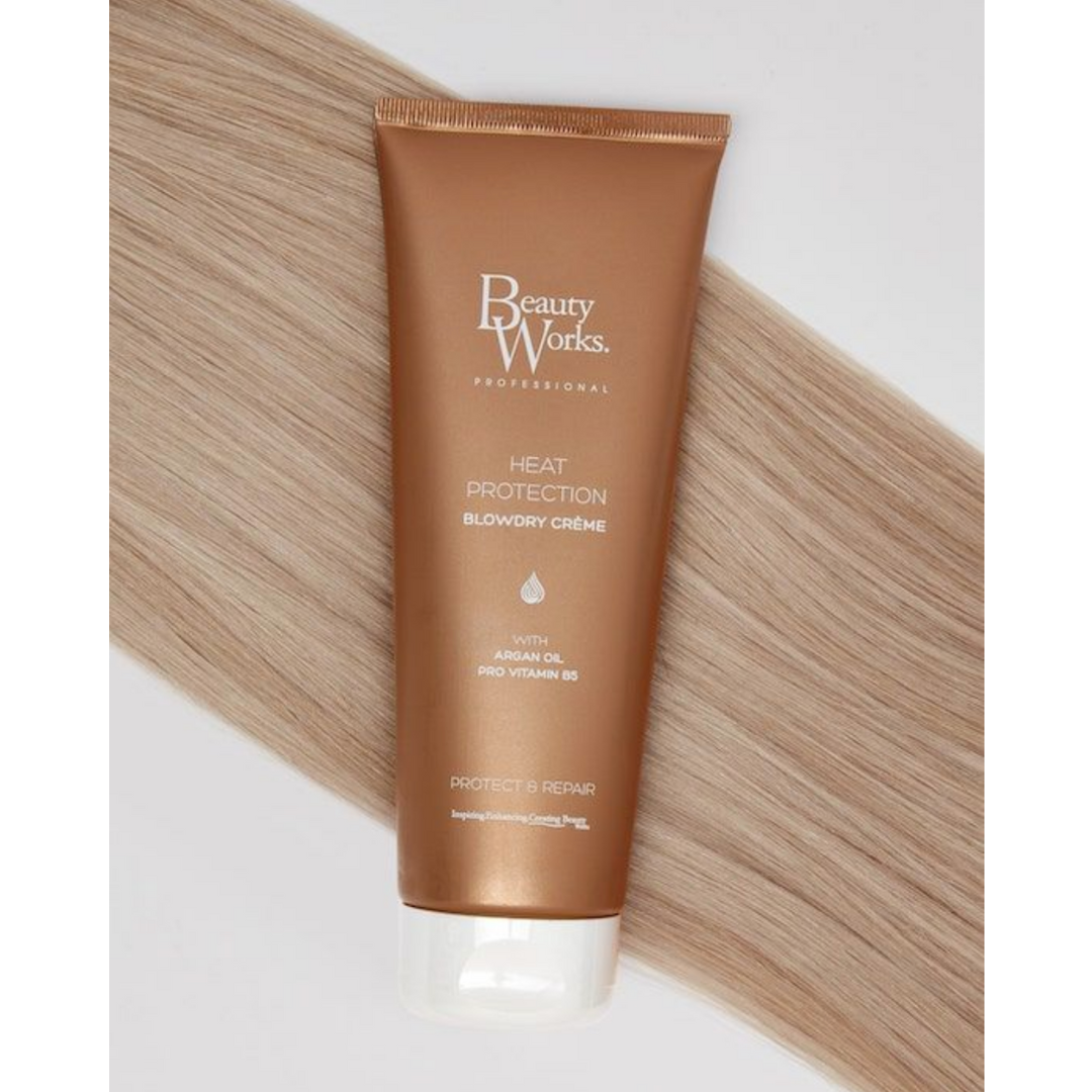 Beauty Works Blowdry Crème, with blonde hair