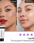 Model using before and after using The Inkey List Winter Skin 101