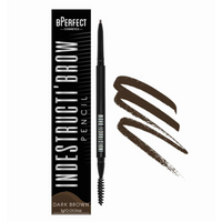 bPerfect INDESTRUCTI’BROW PENCIL Dark Brown packaging & swatch