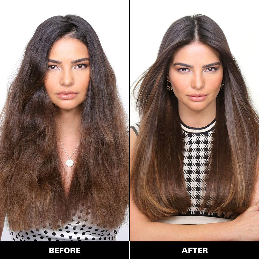 Before and after Color Wow Dream Coat