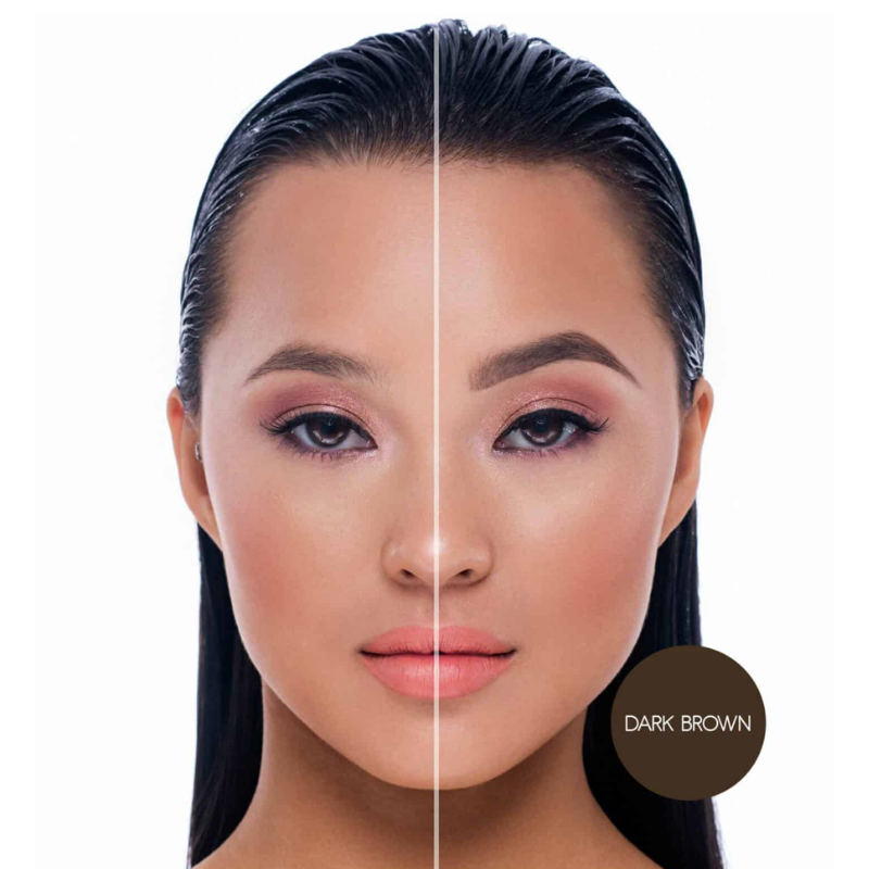 Model wearing bPerfect INDESTRUCTI’BROW PENCIL Dark Brown