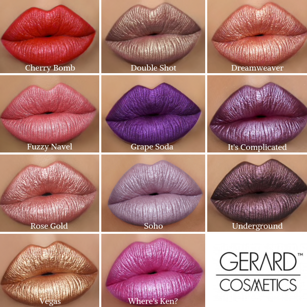 GERARD COSMETICS MetalMatte Liquid Lipstick swatches