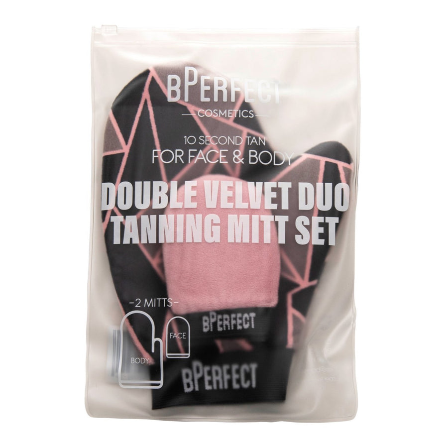 bPerfect Double Tanning Mitt Duo, in packaging