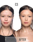 bPerfect CHROMA Cover Matte Foundation, C3 before & after 