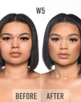 bPerfect CHROMA Cover Matte Foundation, W5 before and after