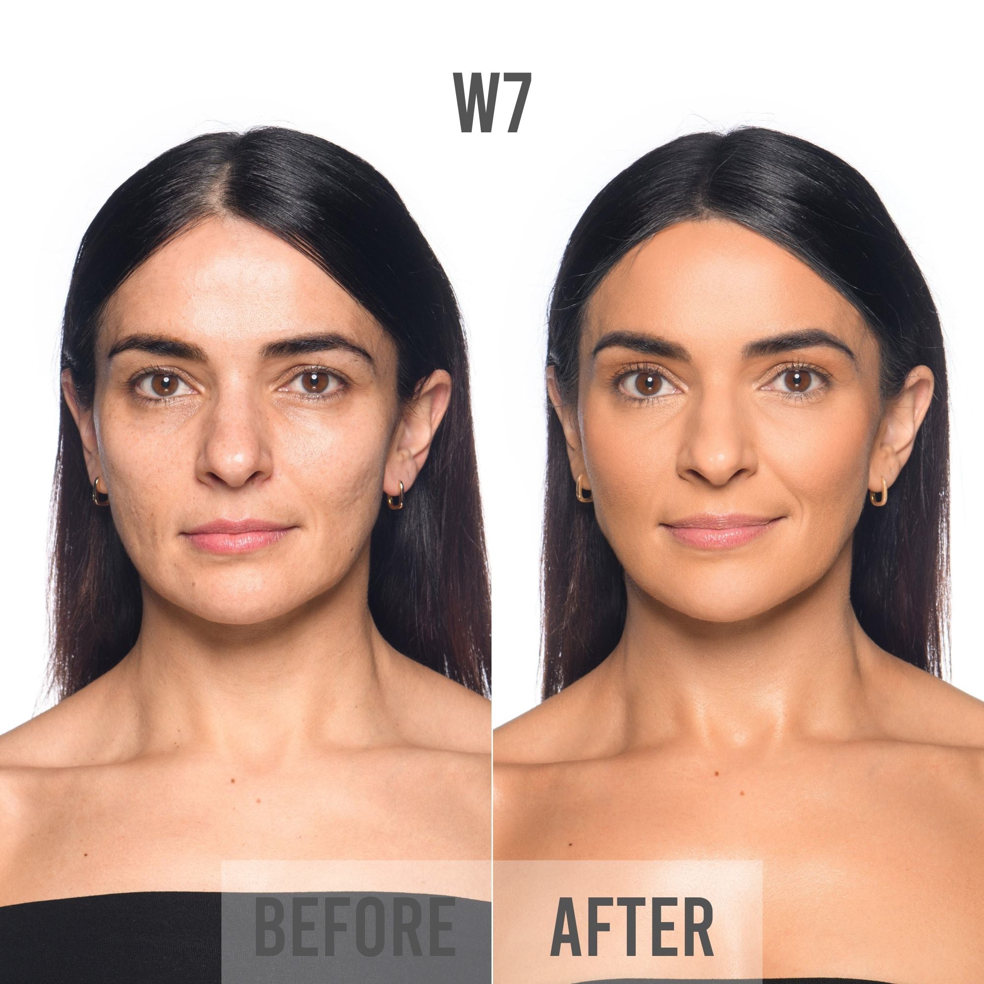 bPerfect CHROMA Cover Matte Foundation, W7 before &amp; after