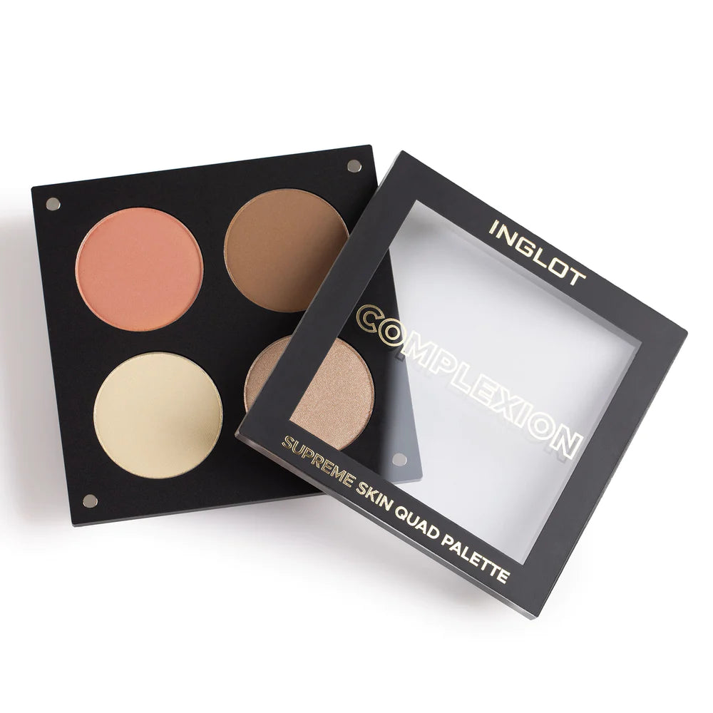 Inglot Complexion Supreme Skin Quad Palette, open