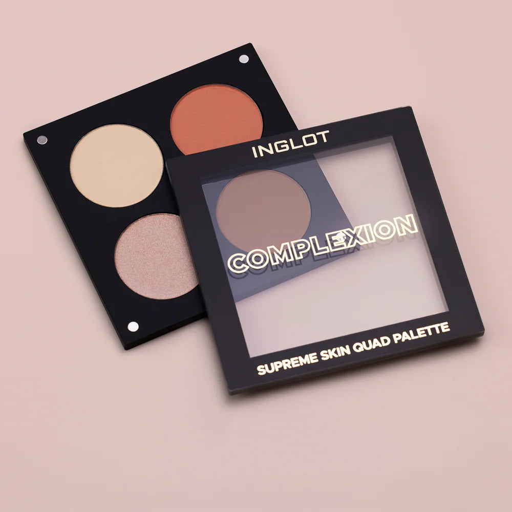 Inglot Complexion Supreme Skin Quad Palette, slightly open