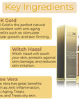 Key ingredients of GLO24K 24K Exfoliating & Foaming Facial Cleanser