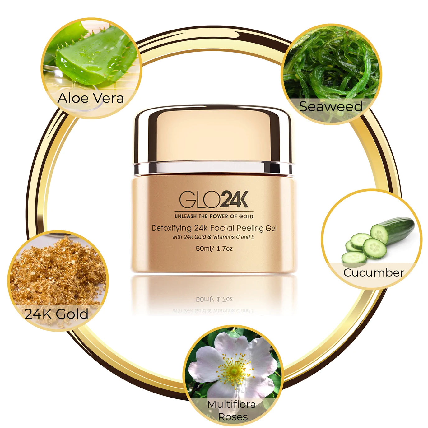 GLO24K Detoxifying 24k Facial Peeling Gel, ingredients