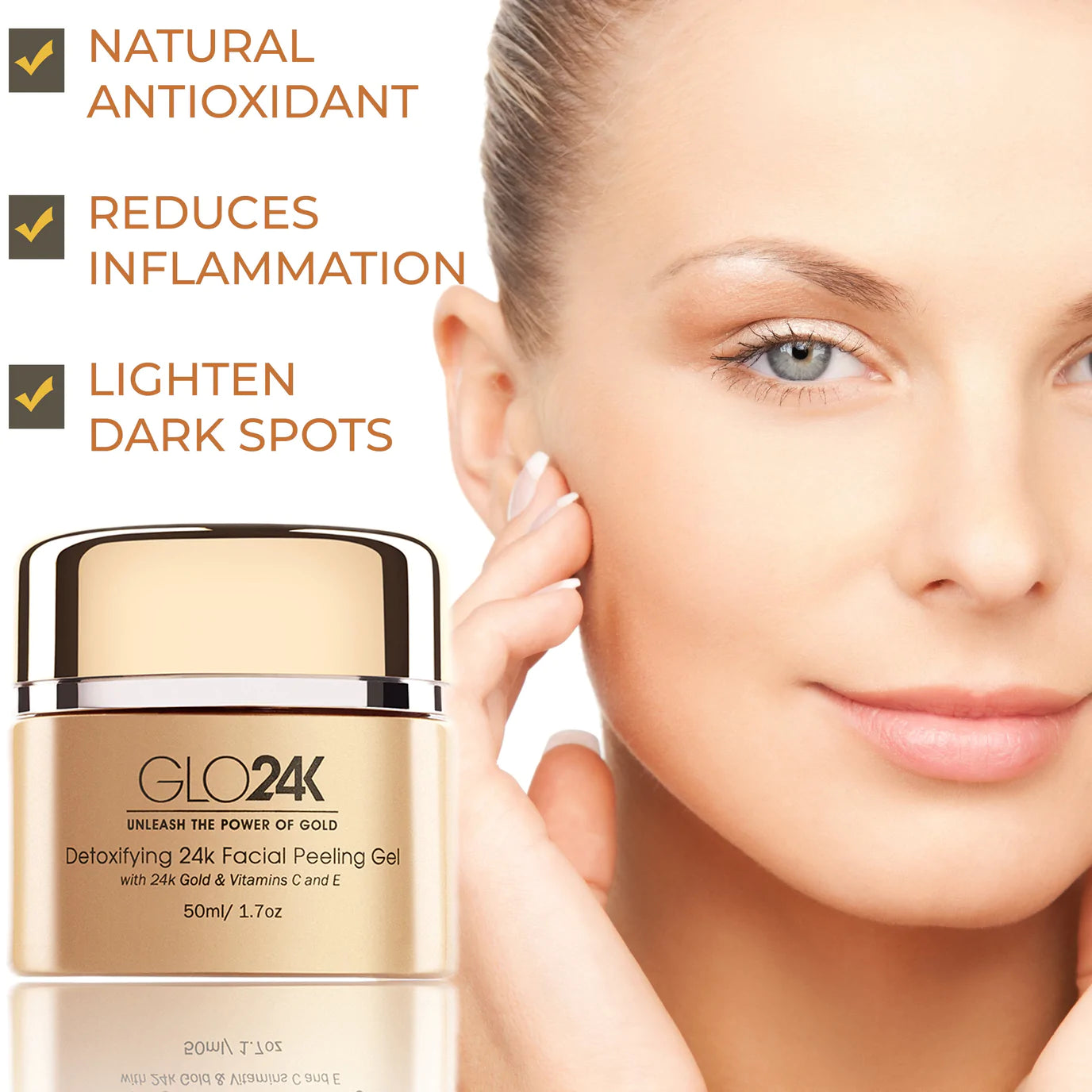 Benefits of GLO24K Detoxifying 24k Facial Peeling Gel