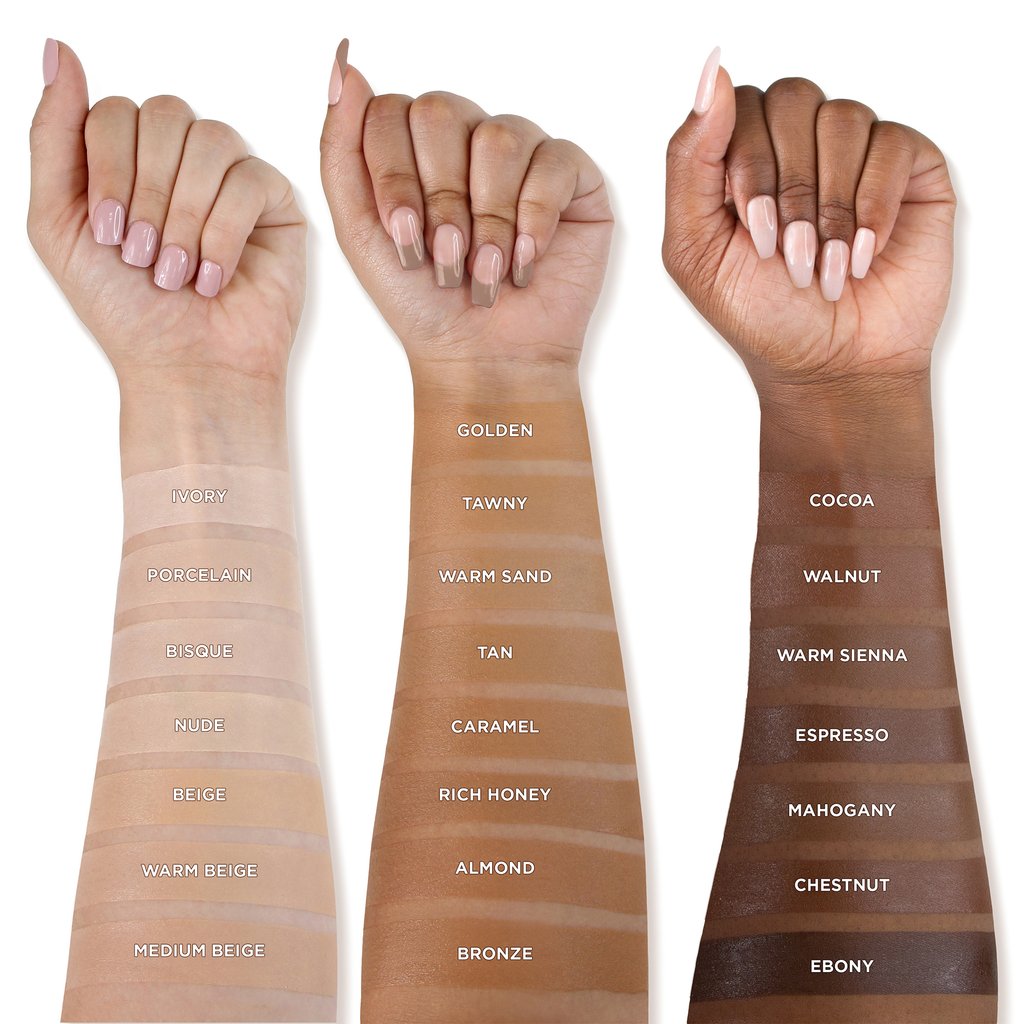LA Girl Tinted Foundation, swatches on model's arms