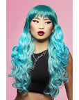 Model wearing Manic Panic Siren Wig - Mermaid Ombre