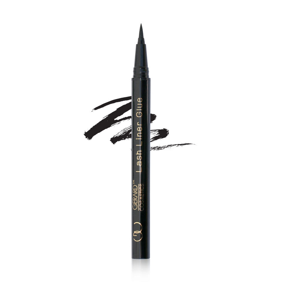 Gerard Cosmetics Lash Liner Glue - Black, open with swatch