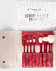 INGLOT Luxury Marble Brush Set, open with products 