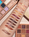 Arm swatches of Mrs Glam Magnificent Palette 