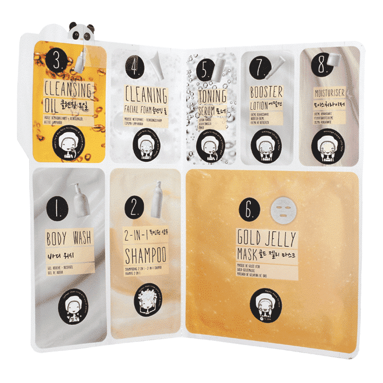 Oh K! 8 Step Regime Jelly Travel Size Face Mask Set, open