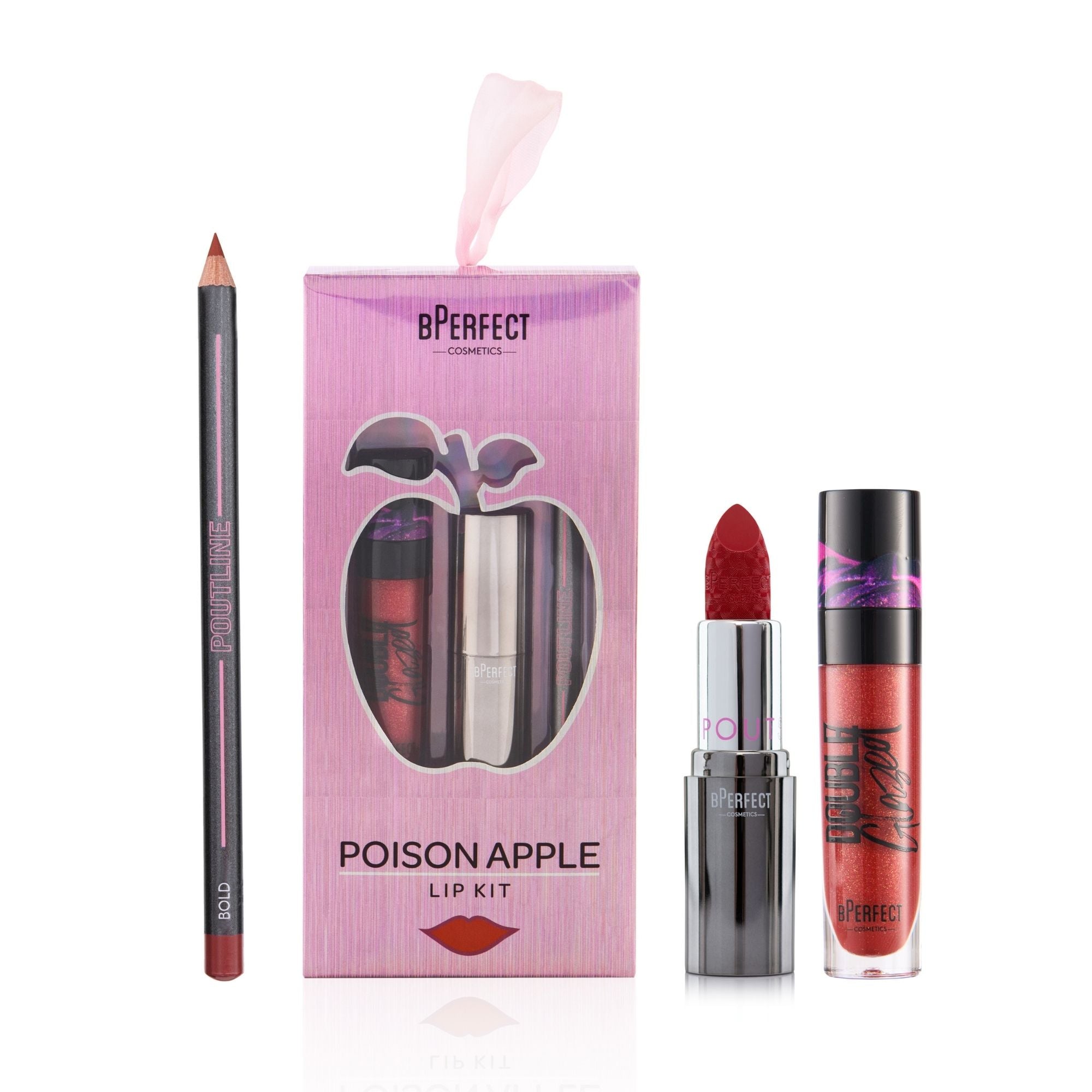 bPerfect Poison Apple Christmas Lip Kit, with packaging