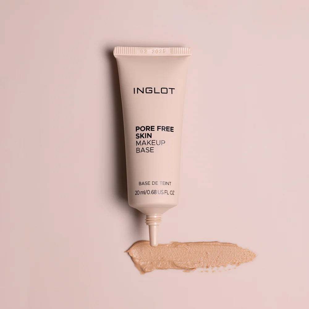 Inglot Pore Free Skin Makeup Base, with swatch