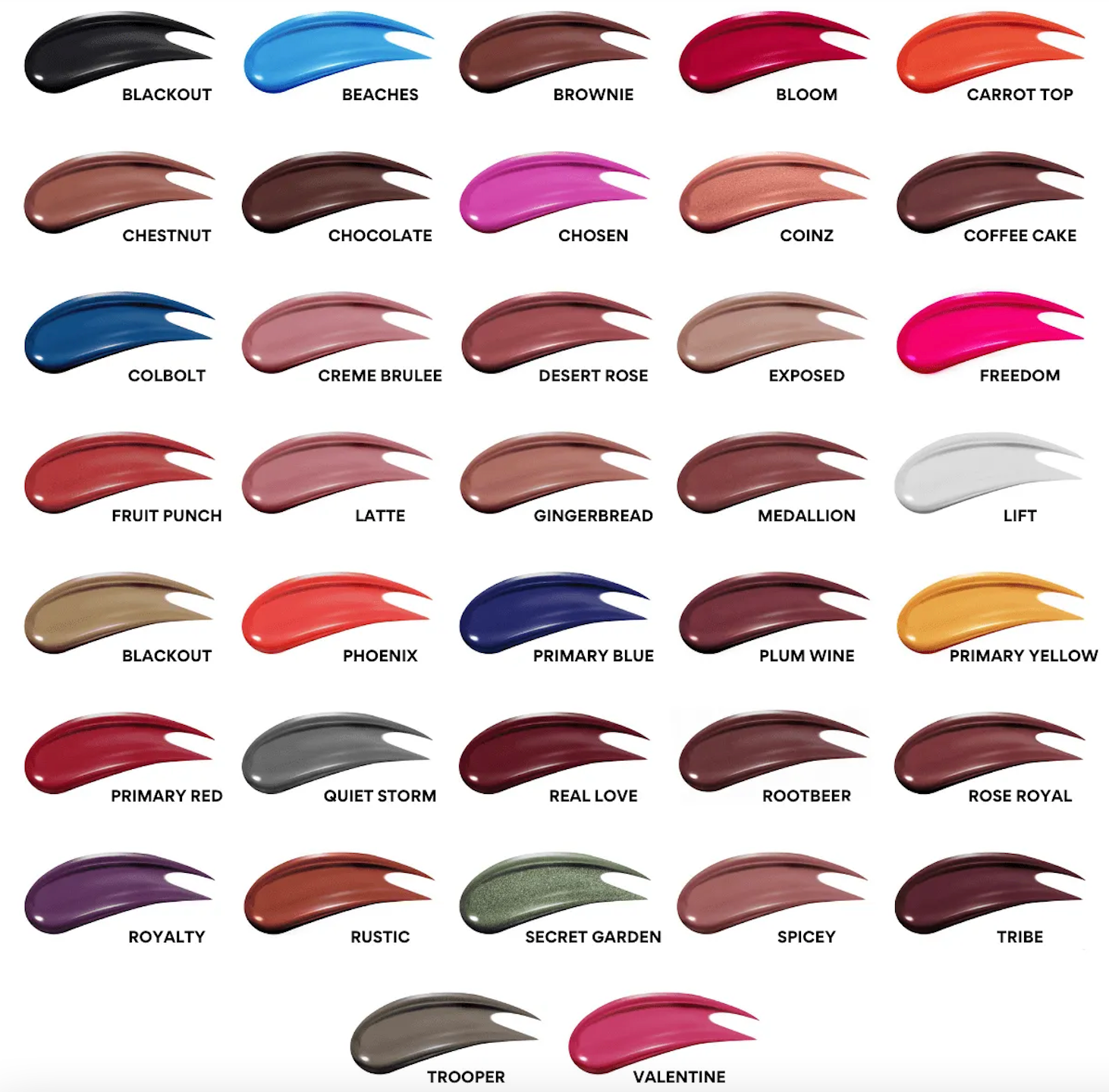 DANESSA MYRICKS Colorfix 24-Hour Mattes all swatches