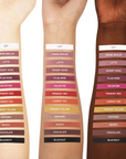 Swatches on three models' arms of DANESSA MYRICKS Colorfix 24-Hour Mattes