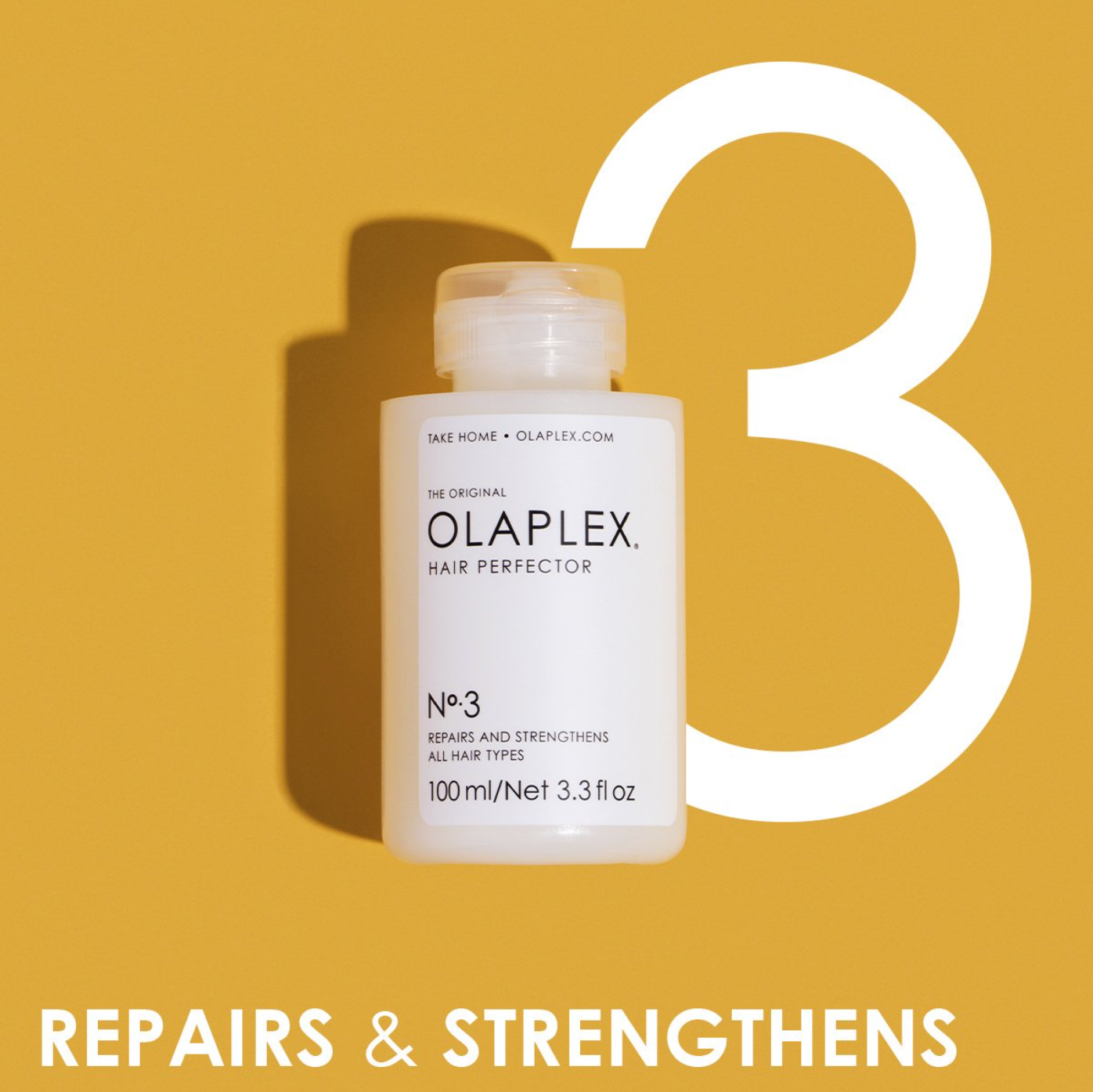 OLAPLEX No.3 Hair Perfector repairs & strengthens 