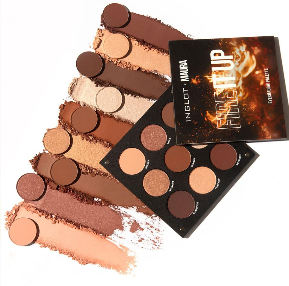 INGLOT X MAURA Fire it Up Eyeshadow Palette plus swatches