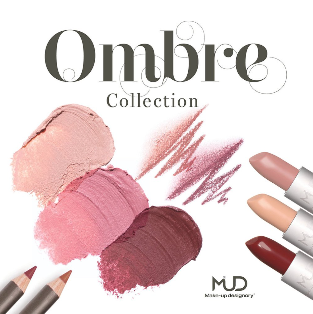 MUD Cosmetics OMBRE Gift Set, swatches