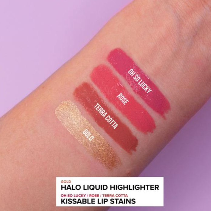 Oh My Glam OH MY NIGHTS - LONDON GOLD Gift Halo & Kissable swatches