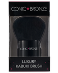 Iconic Bronze Luxury Kabuki Brush in packaging