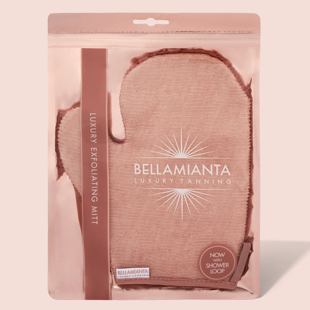 BELLAMIANTA Luxury Exfoliating Mitt, in packaging