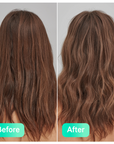 Before and after The INKEY List Peptide Volumizing Hair Treatment