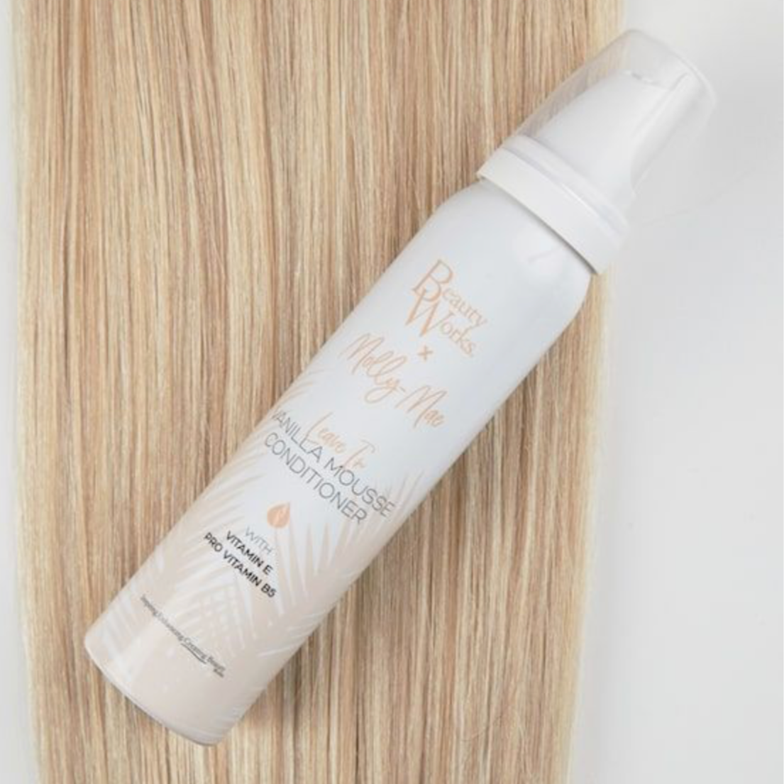 Beauty Works X Molly Mae Leave-In Vanilla Mousse Conditioner used on hair