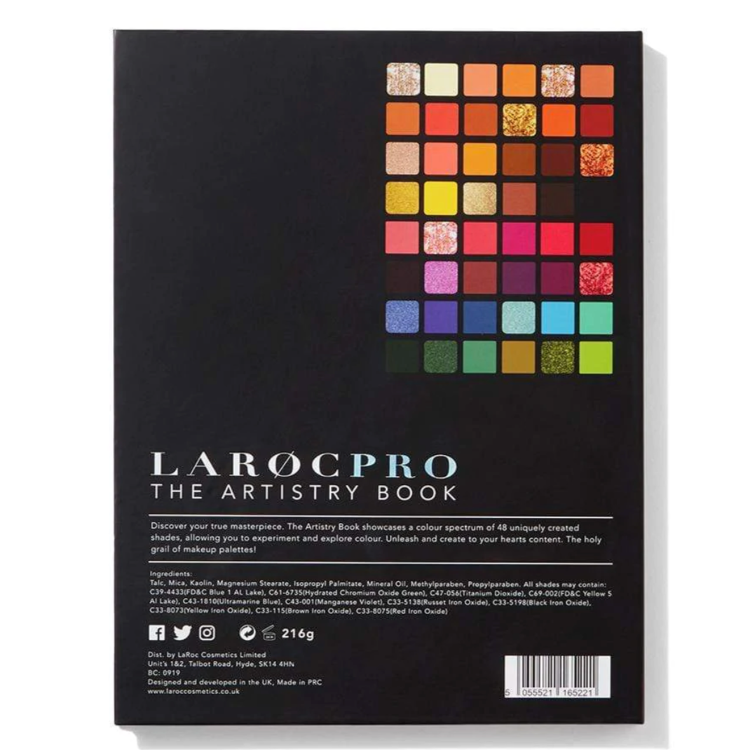 LaRoc PRO The Artistry Palette, back of packaging