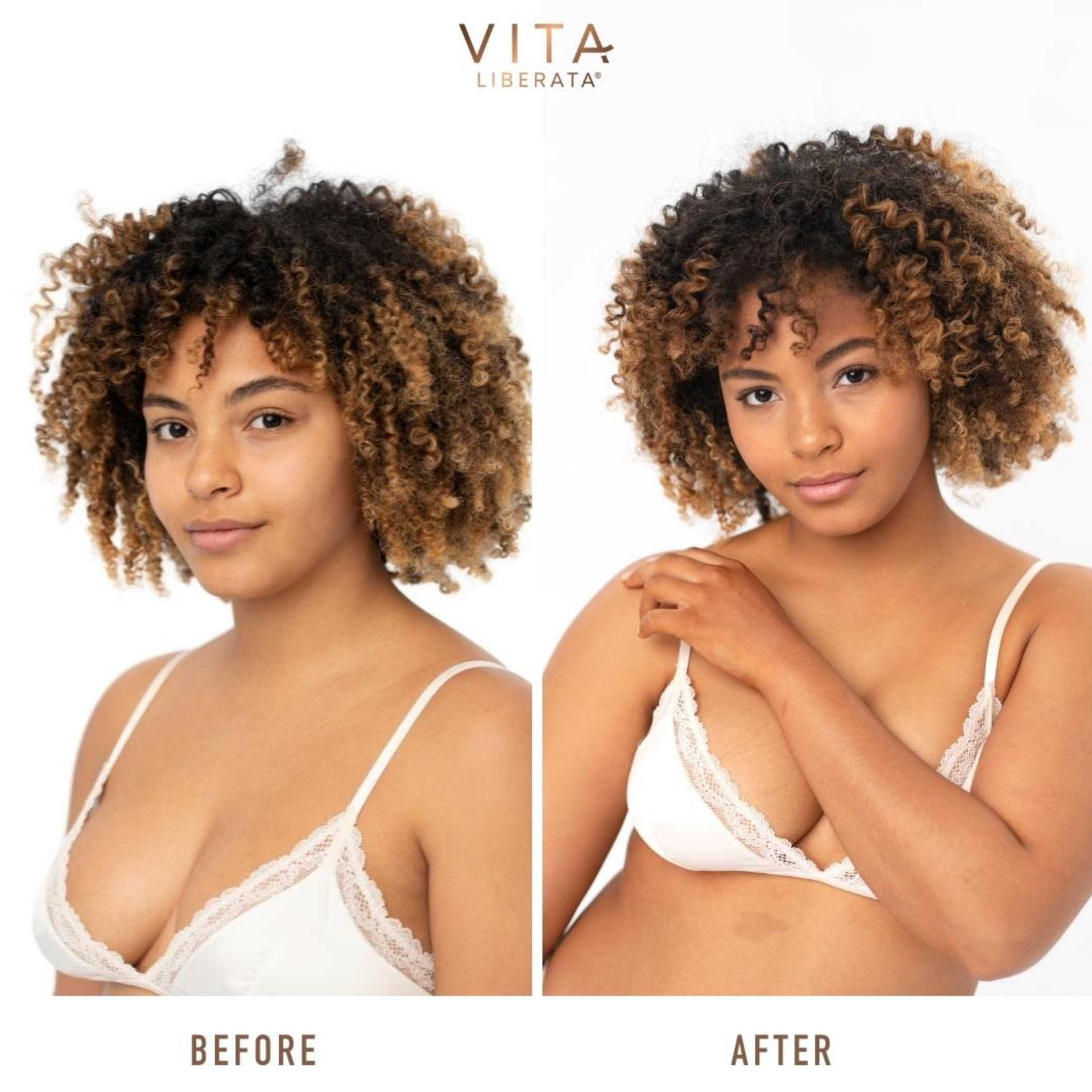 Before and after Vita Liberata Untinted Heavenly Tanning Elixir - Medium