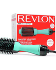 Revlon One-Step Hair Dryer And Volumizer New Teal Edition, with packaging