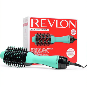 Revlon One-Step Hair Dryer And Volumizer New Teal Edition, with packaging